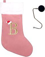 Vista 124 de Soporte para Medias de Navidad con Monograma de 20 Pulgadas Color Rojo Vino con Letras, Medias de Navidad Súper Suaves, Medias Grandes