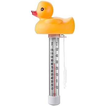 Kingsource Pool Thermometer Large Easy Read Floating Water Temperature Thermometers with String for Outdoor & Indoor Swimming Pools, Spas, Hot Tubs, Aquariums & Fish Ponds Duck
