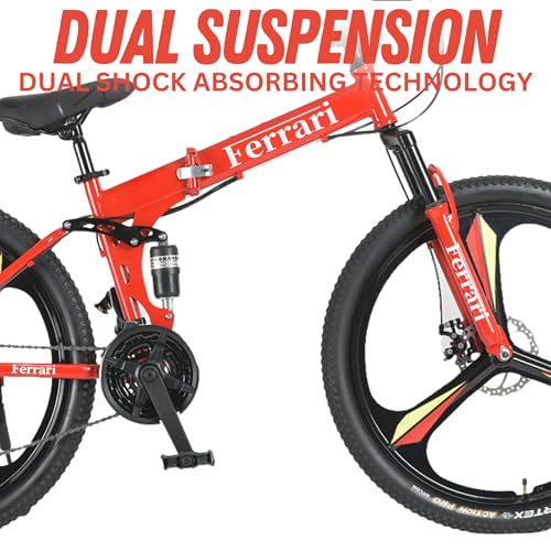 Image of LIMIT Sports Folding Cycle for Adults with Gear | 26T Foldable Cycle for Men with 24 Gears | Premium Paint Finish | Magnesium Alloy Wheel Cycle| Hartex Tires | Dual Suspension & Dual Disc Brakes