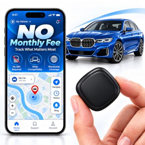 2027 New Model GPS Tracker for Vehicles,Mini Portable Magnetic Car GPS Tracking,Full Global Coverage Location GPS Tracker for Kids,Dogs,No Subscription Required/No Monthly Fee/No SIM Card Required