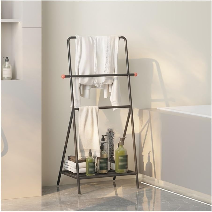 Towel Rack, Household Multi-Layer Bathroom Towel Rack Punch-Free Bathroom Storage Rack Floor-Standing Toilet Towel Rack Towel Racks for Bathroom