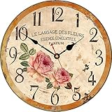 französische wanduhren antik Silent Non-Ticking: Das hochwertige Taiwan Sun 12888 scan-quarzwerk garantiert eine genaue zeit, absolut geräuschlose und stabile leistung in seiner langen lebensdauer, geeignet für alle orte, die ruhe benötigen.