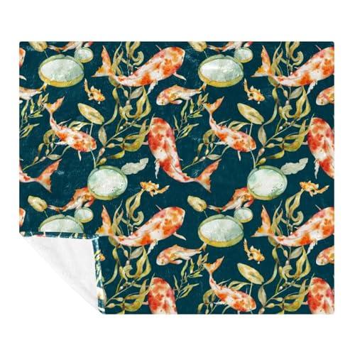 Couverture lit et sofa carpe dorée en microfibre légère haut de gamme