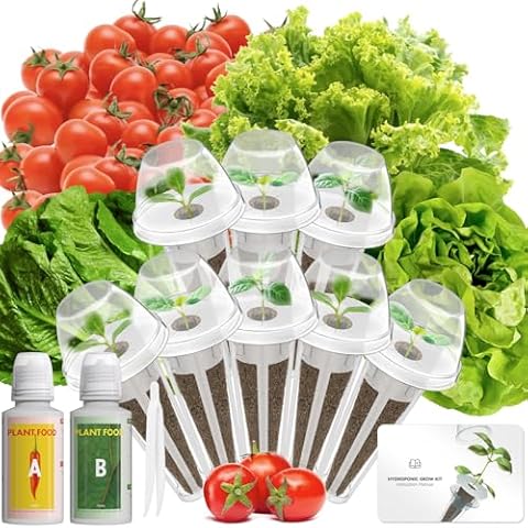 Salad Seed Pod Kits for AeroGarden, iDOO Hydroponics Growing System Herb Garden, 400+ Seeds, Including American Fast Lettuce, Buttercrunch Lettuce, Red Cherry Tomato(8-Pods) Cover
