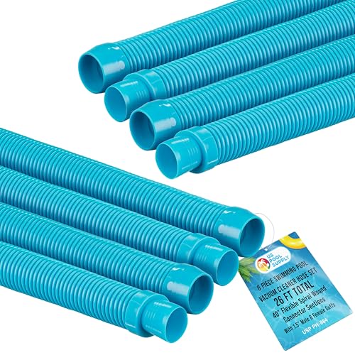 Pool vacuum hose set, 8-piece 40" teal connectors