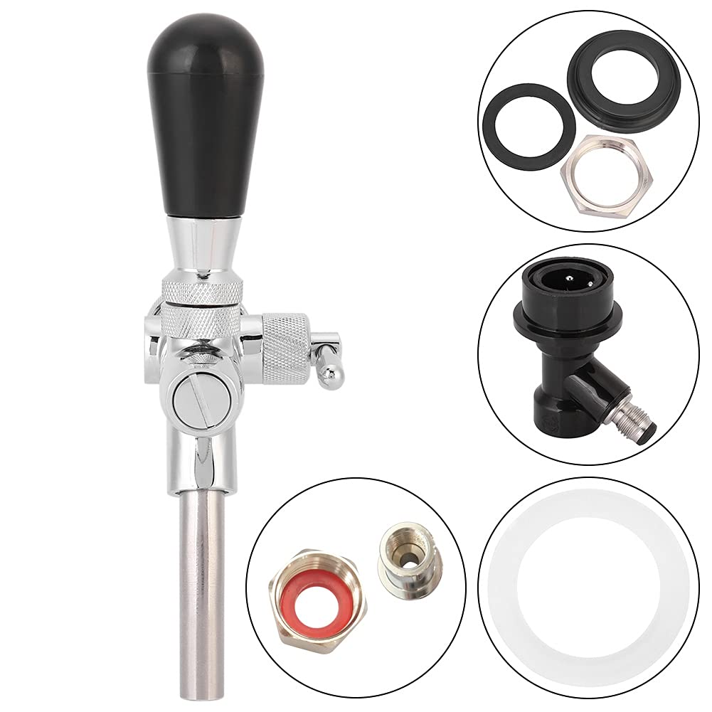 Robinet à Bière, G5/8 Robinet de Bière Longue Tige Réglable Keg avec Arrêt de Liquide à Verrouillage à Bille pour Bars Hôtels Restaurants