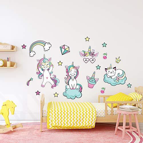 Adesivo de Parede Unicórnio Teen para Quarto de Menina