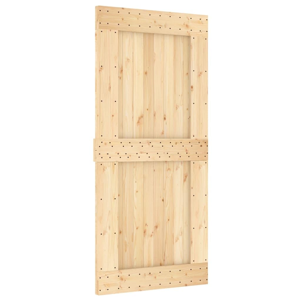 vidaXL Porta 95x210 cm in Legno Massello di Pino, Marrone