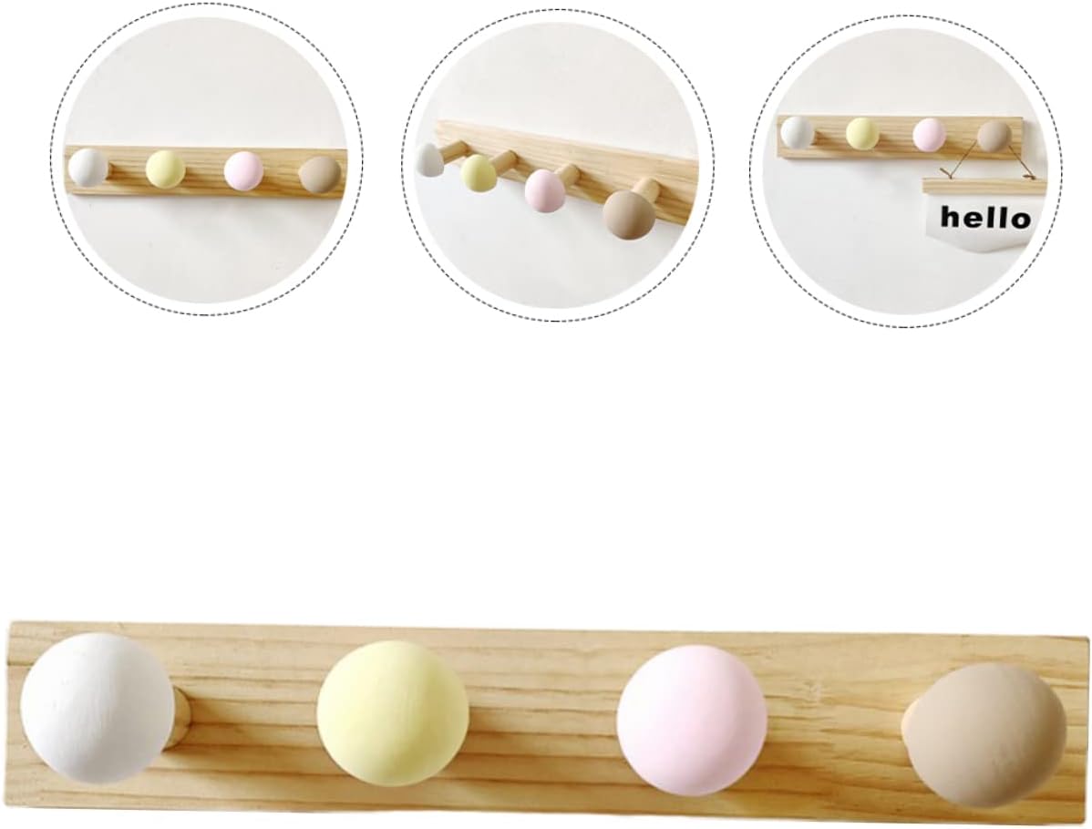 Cabilock Coat Rack Hooks Wooden Coat Hook Wall Mount Hanger Hat Holder Home Storage Rack