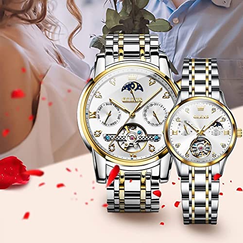 Image of OLEVS Womens Watches Diamond Luxury Dress Gold Wrist Watch Stainless Steel Waterproof Luminous Date
