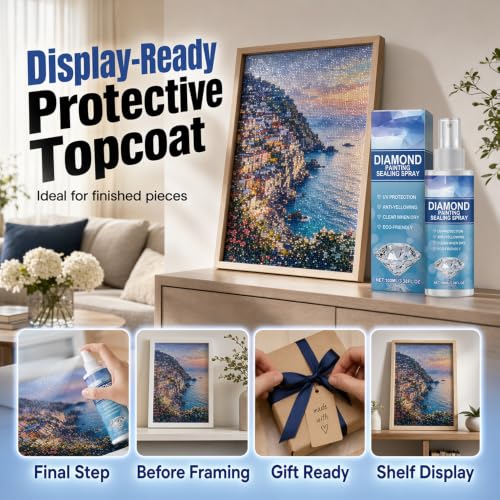 Image of Diamond Painting Sealer Spray 100ml, Quick Dry Diamond Art Sealer with Clear Finish, Quick-Drying Diamond Art Sealer