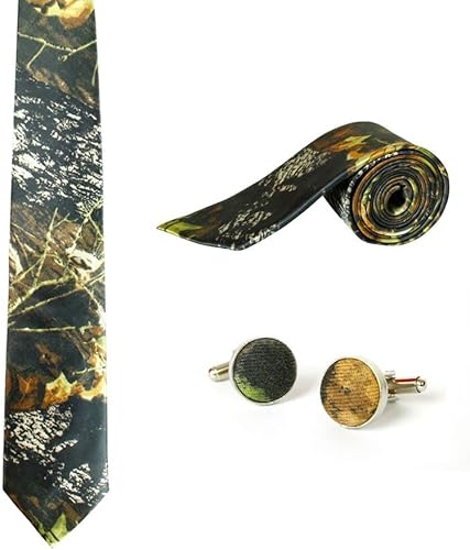 iLovewedding Men's Neckties Black Ties for Men Camouflage Satin Ties 57x3.5inch Floral Ties Forest Valentine Neck Tie for hunting Wedding Gifts