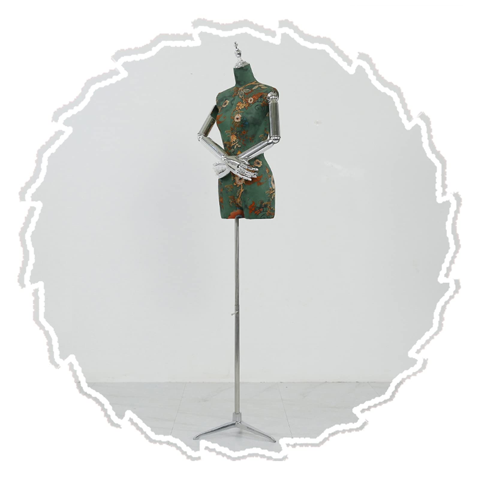 HAIPENG Female Mannequin Torso Body, Fashion Printing Dress Form Model Props, Manikin with Tripod Stand Metal for Clothing Suit Display, 2 Colors (Size : B)