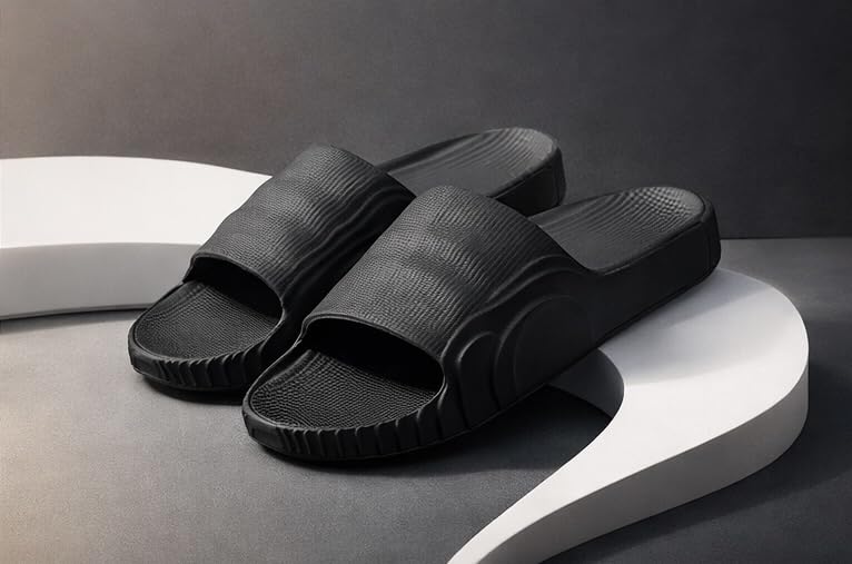 Image of Men's EVA Slide Slippers | Ultra Soft Cushion Comfort Slides for Men | Lightweight Anti-Skid Bathroom & Beach Slippers | Waterproof Shower Sandals | Casual Indoor Outdoor Footwear