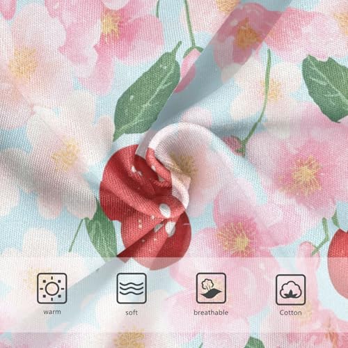 Wusikd Cherry Blossom Girls' Underwear Cotton Cherries Girls Briefs Soft Toddler Underwear 2T3