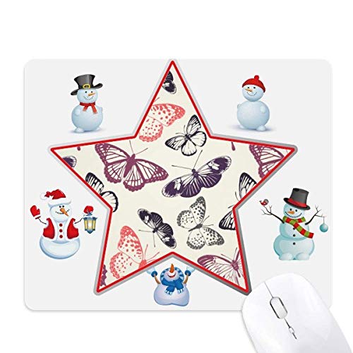 Tapis de souris Bonhomme de Neige Rose Noël pour bureau cosy