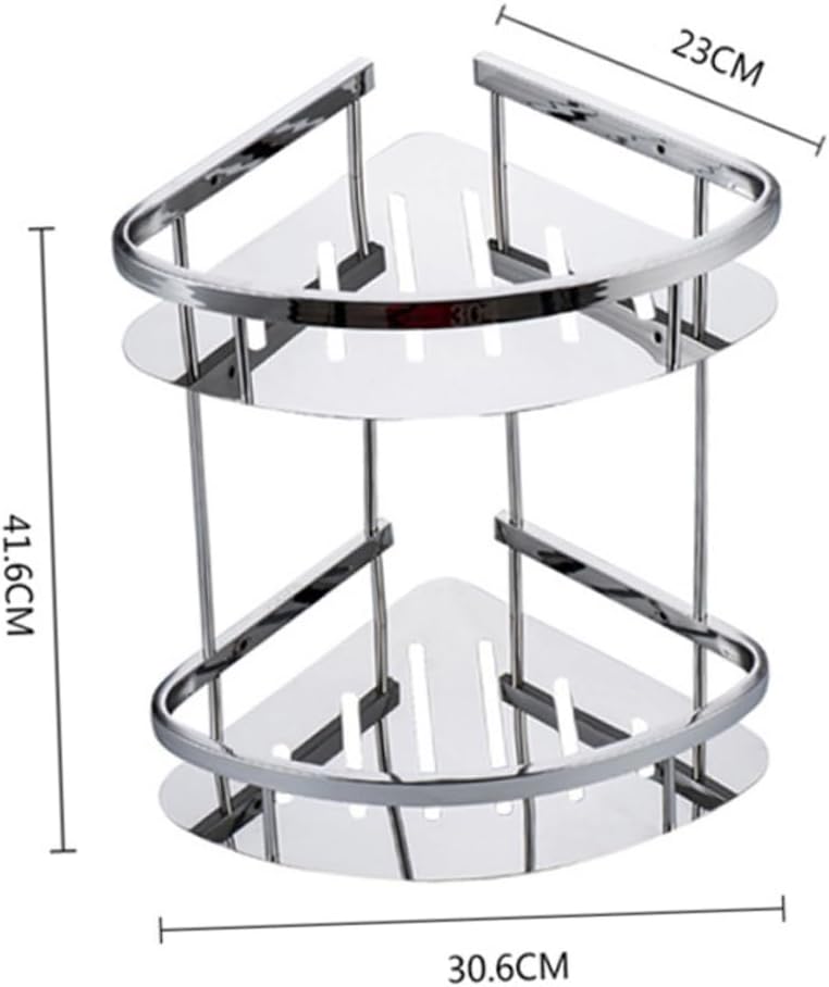 ABOOFAN Modern Minimalist Design Stainless Steel Double Layer Corner Rack Bathroom Shelf Storage Holder for Home
