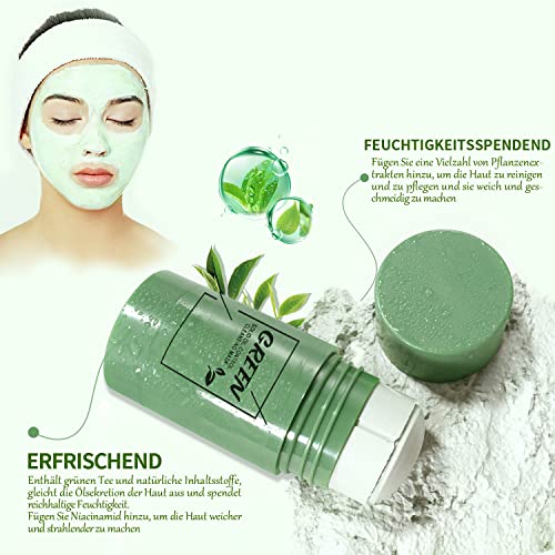 Green Mask Stick,Grüner Tee Maske,Poreless Deep Cleanse Green Tea Mask für Mitesser-Entferner und Hautpflege - Image 4