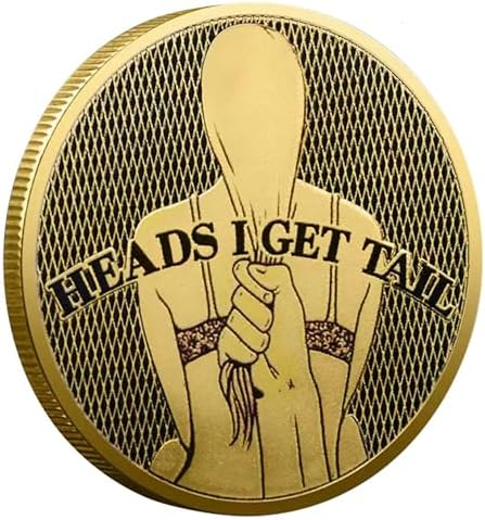 Funny Heads or Tails Decision Coin, Double-Sided Novelty Flip Coin, Gold Plated Collectible Coin for Fun Choices, Party Game & Gag Gift image 5