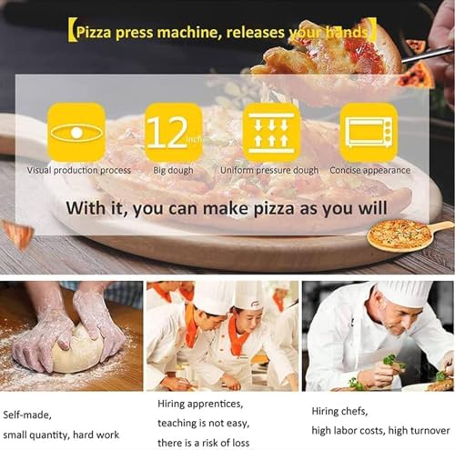 Commercial Pizza Dough Roller Sheeter, Max 16", Automatic Electric Pizza Dough Roller, Stainless Steel Adjustable Thickness Dough Machine, for Bakeries Pizzerias, Restaurants Kitchens,30cm - Image 4