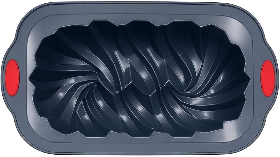 Forma de Bolo e Pão 3D Canelada em Silicone Premium Antiaderrente 15x28,5cm – Desenforma Fácil, Flexível e Resistente ao Calor