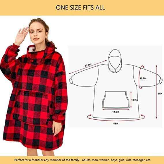 AAXII Hoodie Blanket, Oversized Sherpa Blanket Hoodie, Super Soft Cosy Comfy Fleece Hooded Blanket, Suitable Wearable Hooded for Women Men Adult Girls Boys Teenagers, One Size fits All