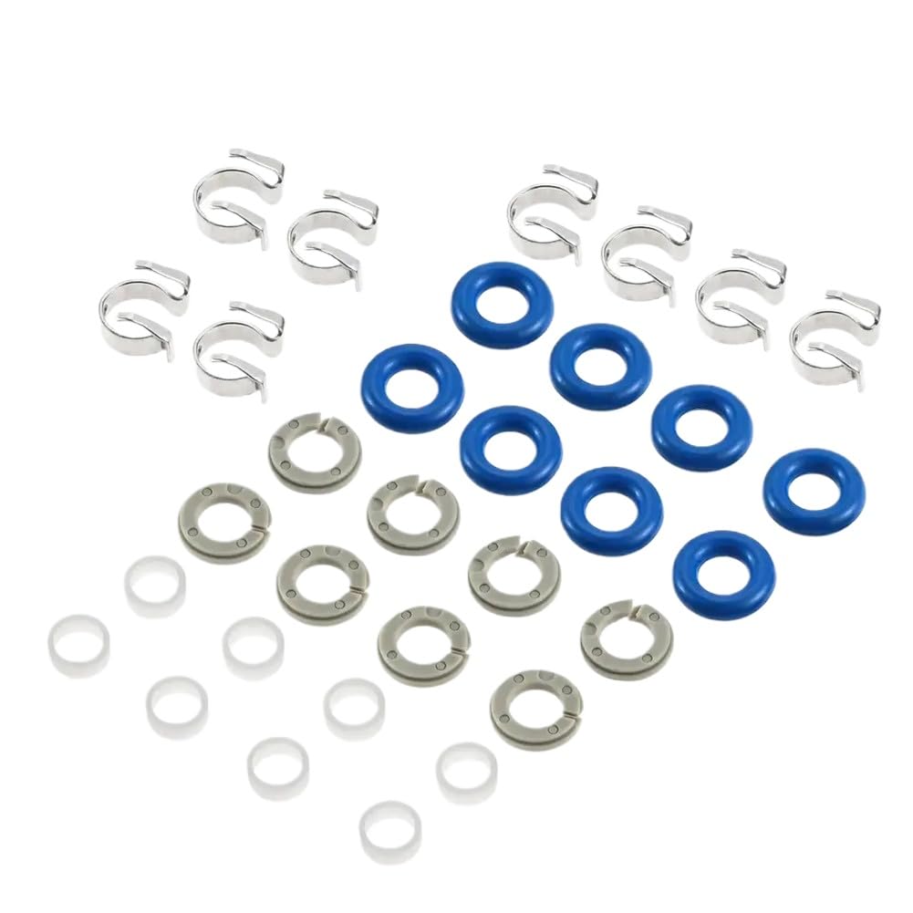 Rubber Car Fuel Injector Seals Repair Kit 8sets 0261500105 0261500159 8W93-9F593-BB Compatible with 5.0L V8