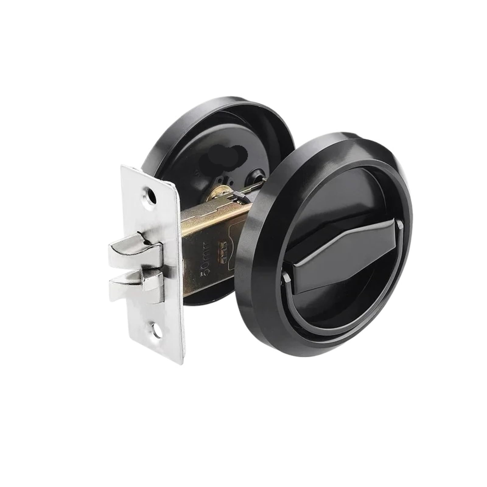Round Recessed Door Lock Embedded Stainless Steel Pull Ring Invisible Lock