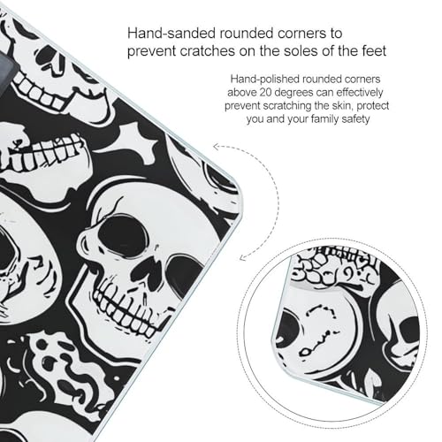 Báscula digital de baño con diseño calaveras blanco y negro miniatura 4