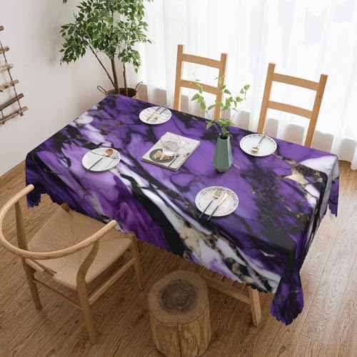 Nappe rectangulaire imprimé marbre violet en tissu résistant et durable - 2