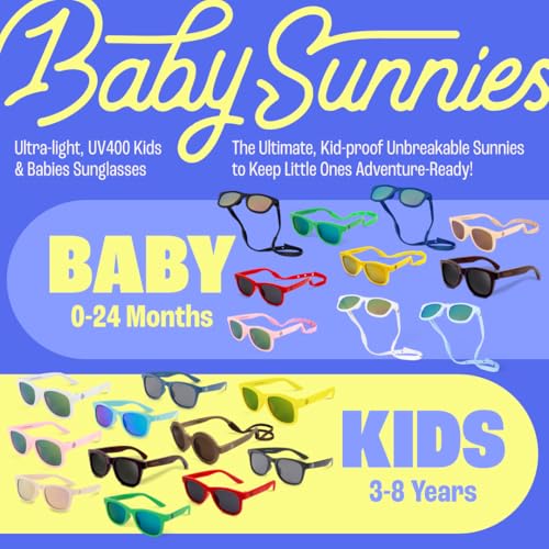 BABY SUNNIES Toddler Sunglasses - White, Ages 2-8 - UV400 Polarized UV Protection For Kids Sunglasses - Secure Silicone Frame For Travel Essentials For Kids - Classic Aviator Style For Boys & Girls by BABY SUNNIES - Image 8