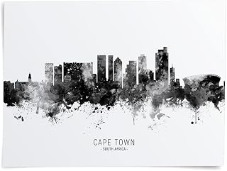 Cape Town South Africa Skyline art print poster, unframed -11455