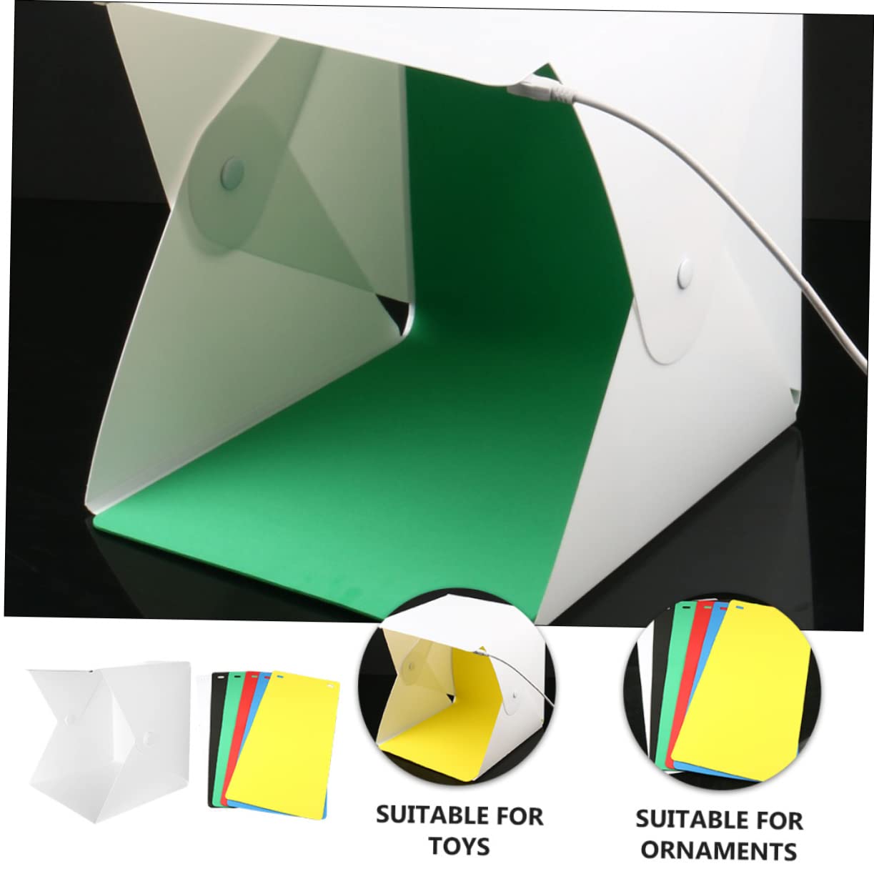 Yardenfun 1 Set Light Box Mini Boxes LED Picture Frame Mini Shooting Tent Kit Mini Photo Frame Folding Picture Frame Lighting Cube Tent Mini Picture Frame Mini Photography Studio White Abs