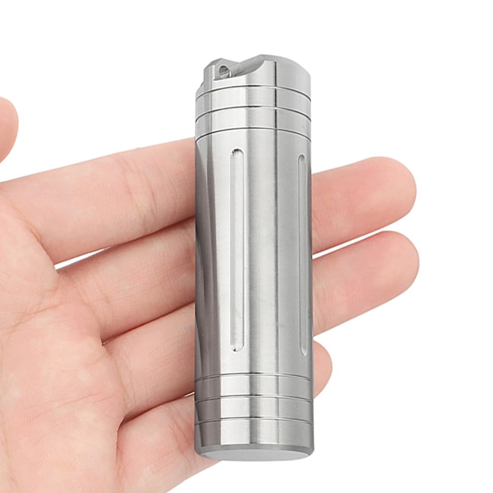 Stainless Steel Large Size High Capacity Keychain Pill Holder – Pill Container Portable Pill Case for Backpack, Keyring Watertight Travel Pill Container for Medicine-picture-24