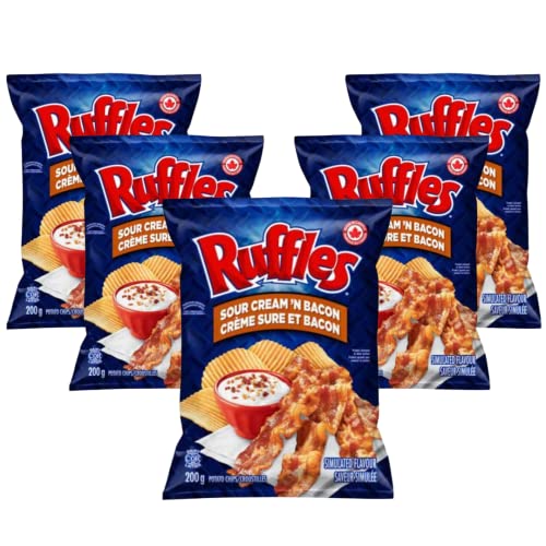 Ruffles Sour Cream And Bacon Potato Chips, 200G/7Oz (Pack Of 5) Shipped From Canada #TOP27