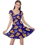 CowCow Womens Navy Pizza Cap Sleeve Dress, Navy - 2XL