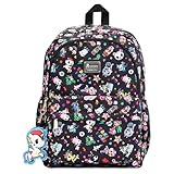 Tokidoki Mochila de lona para mulheres, negócios, mochila para notebook de 15,6 polegadas, Preto, P