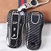 Produktbild XTQDM Autoschlüsselschale,Für Geschenk Neue hochwertige Auto Abs Carbon Faser Key Case Abdeckkette für Porsche Macan 911 Panamera Cayenne 2018 Zubehör   Schwarz