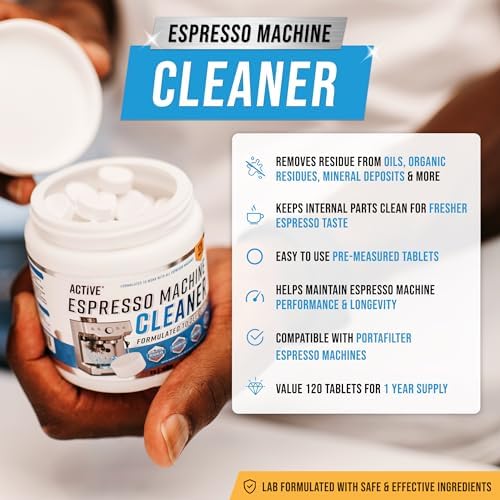 ACTIVE Espresso Machine Cleaning Tablets Descaling - 120 Tabs | Compatible with Breville Barista Express, Gaggia, Delonghi, Jura, Philips | Expresso Maker Backflush Oil Remover Solution Clean Tablet - Thumbnail 3