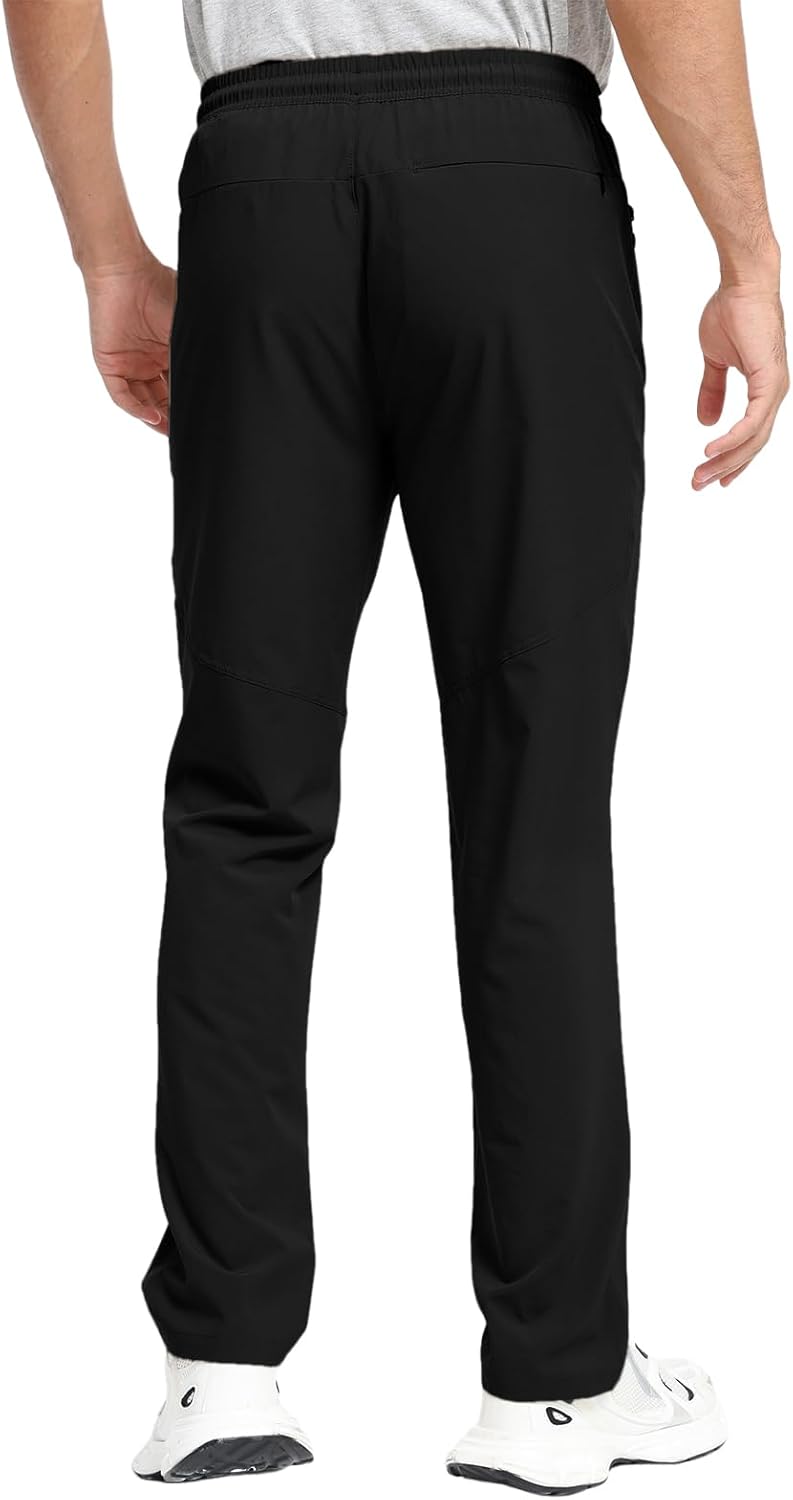 Men's Lightweight Hiking Pants Elastic Waist Water Resistant Quick-Dry Sweatpants for Running Traveling Outdoor Work - Image 2