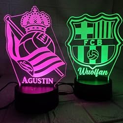Lamparas Personalizadas DOLWA Lampara de fútbol personalizada para niños, lámpara de escritorio con 16 colores y nombre personalizado, regalo original niños, hijo,nieto, cumpleaños, Halloween, Navidad, Año Nuevo