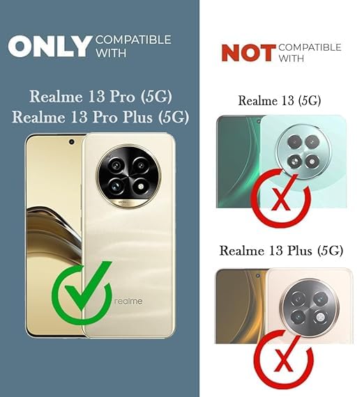 Image of Jkobi Lifetime Anti-Yellow MagSafe Compatible Clear Back Cover Case for Realme 13 Pro | 13 Pro Plus (Sleek Hard Crystal | Shockproof and Camera Protection)