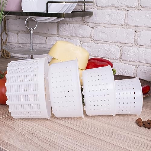 QG group Lot de 4 moules à fromage différents 0,25 + 0,5 + 0,7 + 1,2 kg | Fromage à partir de lait de vache et de chèvre