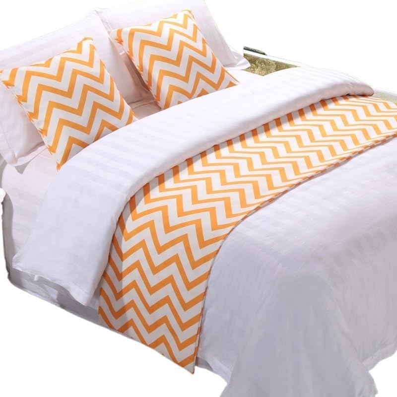 Striped Pattern Bed Flag Luxury Multicolour Bed Runner Throw for Hotel Home Bedding Decoration Bed Tail Towel(B,50x240cm 1pcs)
