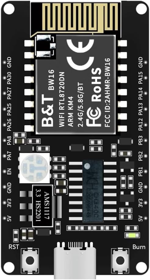 AI- BW16 Kit - RTL8720DN WiFi and Bluetooth 5.0 Module for Smart Home, IoT, ESP32, for, 2.4G/5G Dual Band