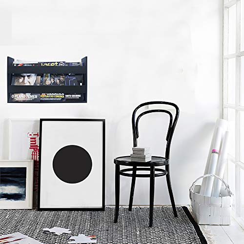 Porta Livros e Revistas de Parede Kapos Preto