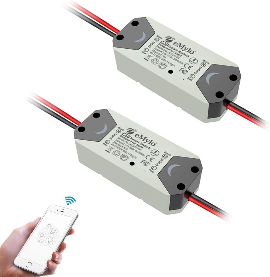 LoraTap Lot de 2 Interrupteur WiFi Alexa Sans Fil, MINI TAILLE ...