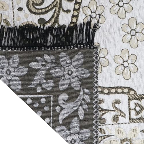 Image of Rectangular Velvet Floral Janamaz Mat | Prayer Mat /Meditation Janamaz For Namaz /Meditation Mat /Muslim| Size 27x50| Washable Soft Prayer Mat (White)