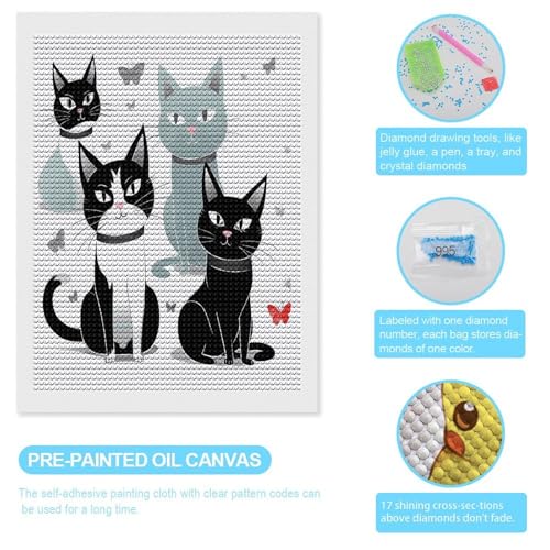 Cuadro de diamantes de gatos para relajarse y decorar el salón 3