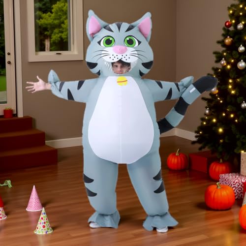 JASHKE Inflatable Cat Costume Adult Inflatable Halloween Costumes Blow up Cat Costumes Fancy Dress for Adult - Image 3